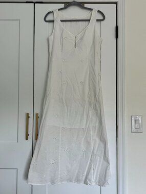White Midi Eyelet Dress